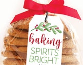 Christmas Cookie Tags - Printable Holiday Hang Tags - Cookie Favor Labels - Baked Goods Gift Tags - Baking Spirits Bright Digital Download