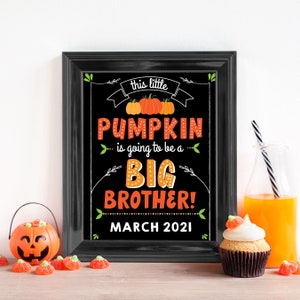 Halloween Big Brother Announcement Custom    Instant Printable Editable Photo Prop