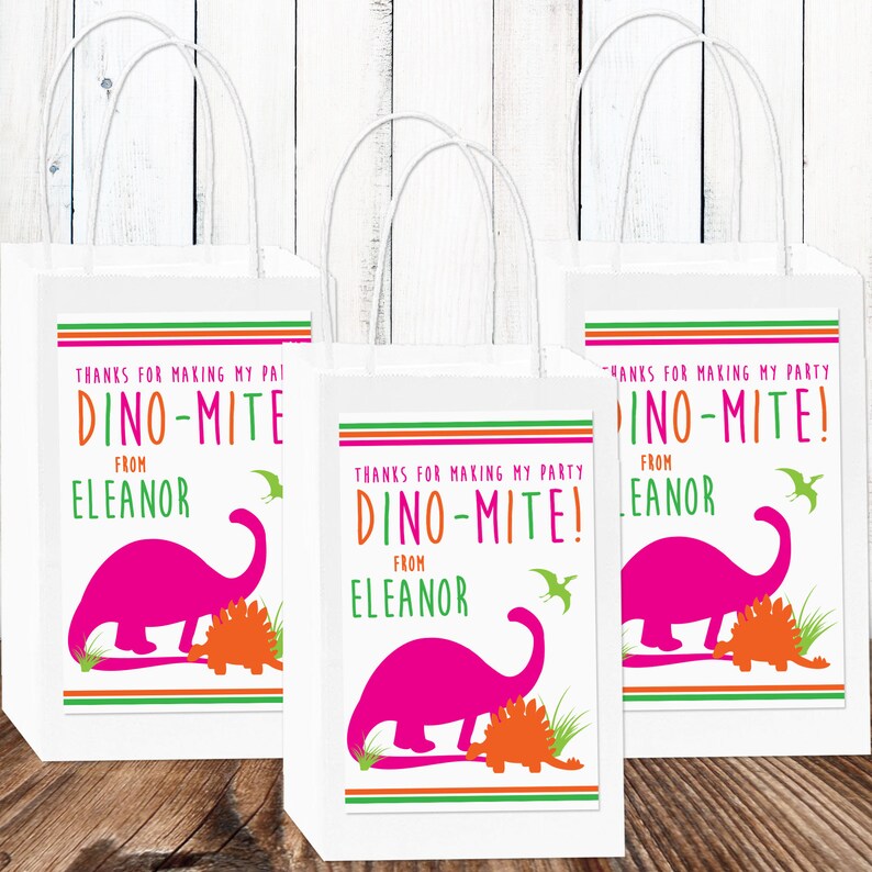 Girl Dinosaur Party Favors Pink Dinosaur Birthday Favor Etsy
