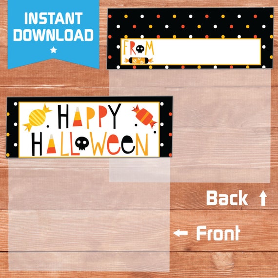 Printable Halloween Bag Toppers for Kids  -  Instant Download Party Favor/Candy Bags for School