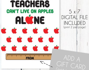 Funny Printable Teacher Appreciation Gift Card Holder | Digital File Thank You Card | Instant Download | Teacher Gift Tag | End of Year Gift