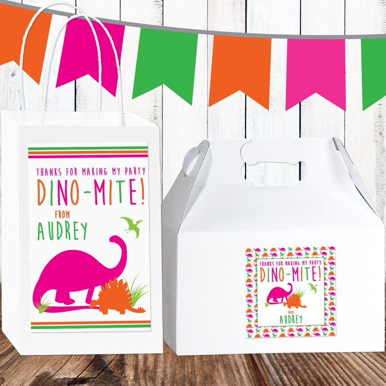 Girl Dinosaur Party Favors Pink Dinosaur Birthday Favor Etsy