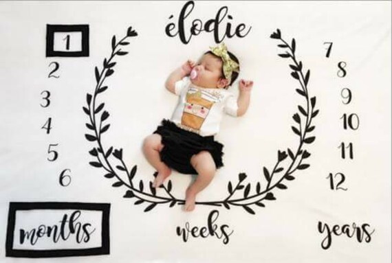Couverture Detape De Bebe Etapes Mensuelles Etapes De Etsy