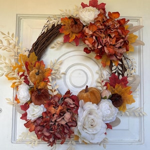Fall Wreath, Fall Decor, Front Door Wreath, Autumn Wreath, Autumn Decor, Pumpkin Wreath
