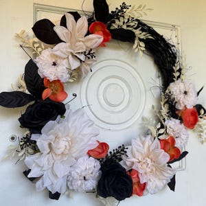 Fall Wreath, Front Door Wreath, Fall Decor, Halloween Wreath, Black and Orange Wreath, Halloween Decor