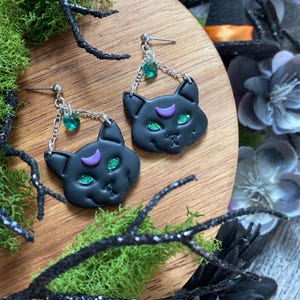 Feline Familiar - Witchcore Earrings, Witchy Earrings, Polymer Clay Earrings