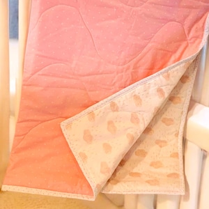 Handmade Baby Quilt: Pink Cloud Cotton Lap Throw