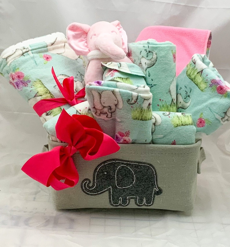 Elephant baby gift basket baby gift basket handmade baby Etsy