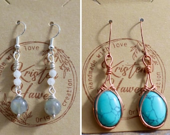 Crystal Wire Wrapped Earrings