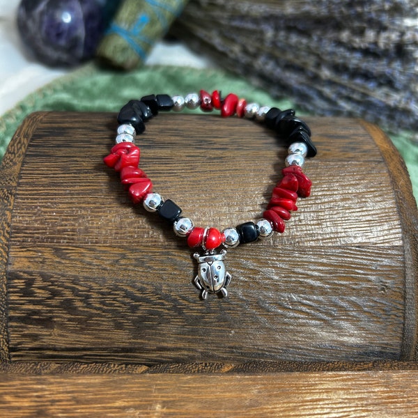 Lady Bug Crystal Bracelet