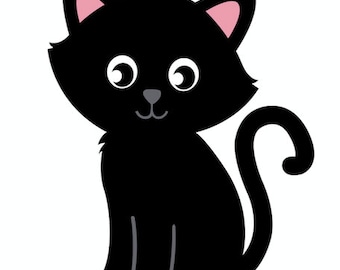 Cute Cat File Instant Download eps, svg, psd, ai, pdf, Vector File for Laser Cutting or Engraving, Printing, cnc, Print Cut Clipart