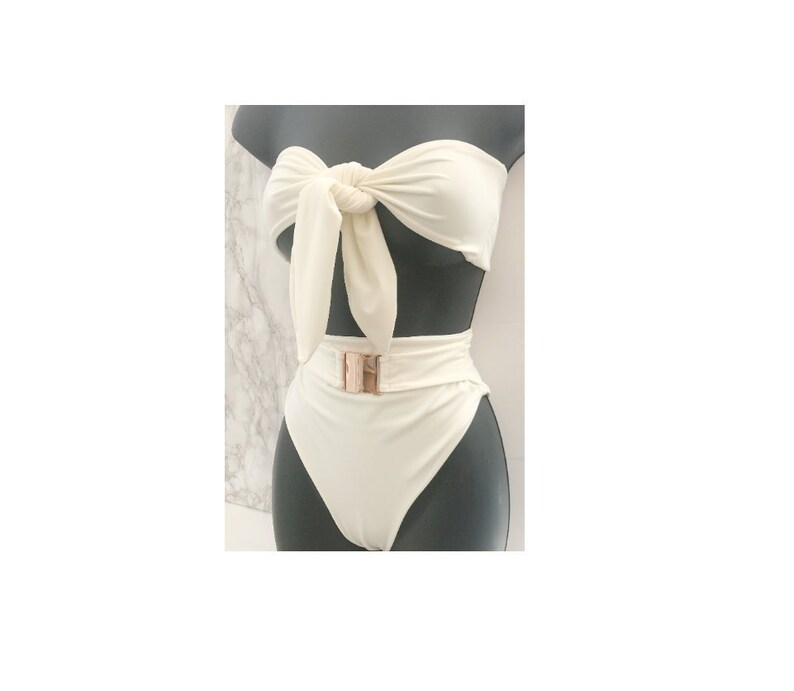 rose gold high waisted bikini