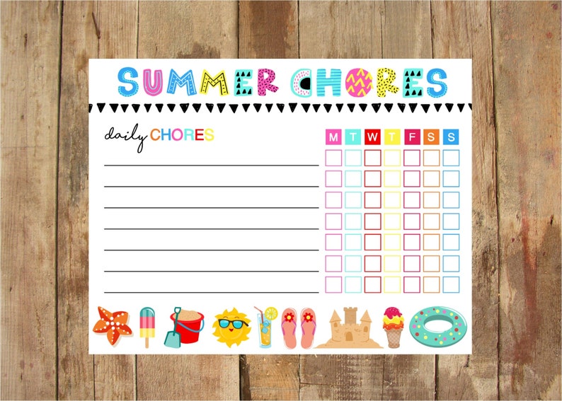 Summer season Chore Chart Printable - Fast Electronic down load - Weekly Chore Chart - Summertime - Youngsters Recreation - Summertime In direction of Do Checklist picture regarding Summer Chore Chart Printable named Summer season Chore Chart Printable - Fast Electronic obtain - Weekly Chore Chart - Summer time - Young children Recreation - Summer months In direction of Do Record
