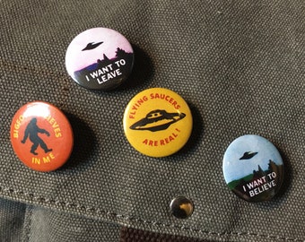cryptozoology pin badge button set