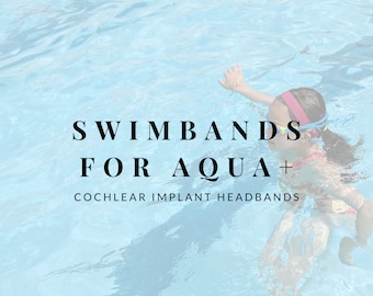 Black Swim Headband: 100% Neoprene Bilateral Cochlear Implant Headband to Use with Aqua Plus in Black Color only