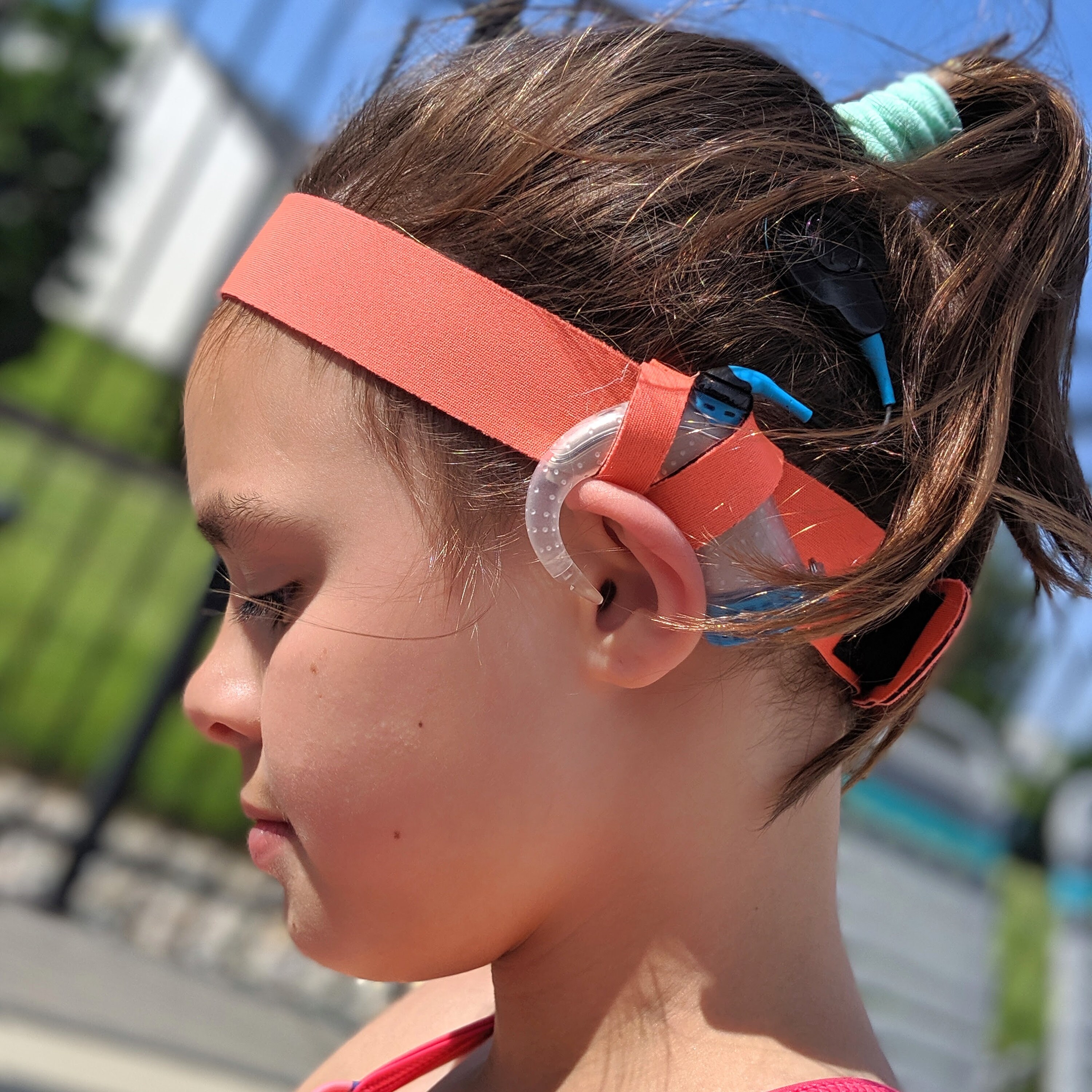 SWIM HEADBAND 100 Neoprene Bilateral Cochlear Implant Headband to Use