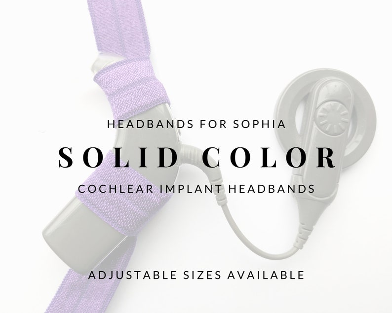 SOLID COLOR Bilateral Cochlear Implant Headbands imagem 1