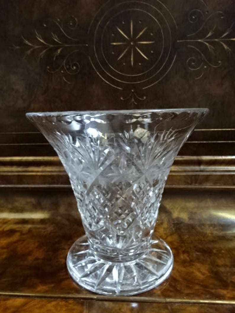 Stunning Lead Crystal Vase Vintage Etsy
