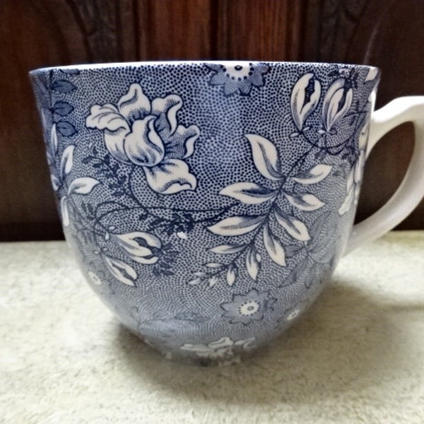 Royal Tudor " Velvet " Large Cup / Mug / Blue Chintz / Blue White / Royal Tudor Ware / Grindley / Collectibles / Home Decor / Vintage