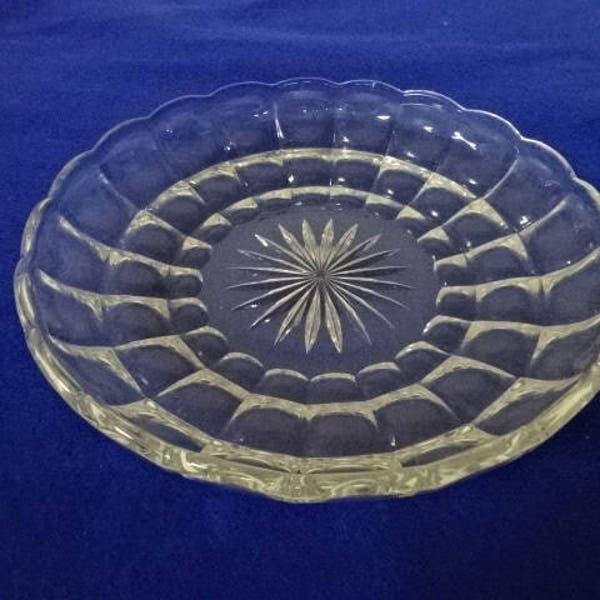 Lovely Decorative Glass Dish/Plate/Scalloped Edge/Vintage Glassware/Home Decor/Mum Gift/Gifts