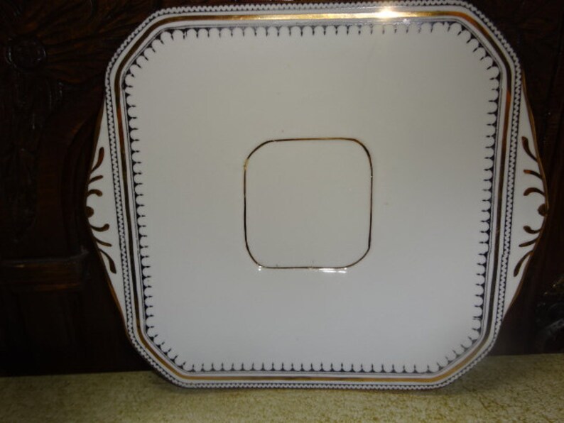Standard China Cake Plate Dessert Plate Plate Pattern No 2203 Black Gold Replacement China Afternoon Tea Vintage 1930-1949