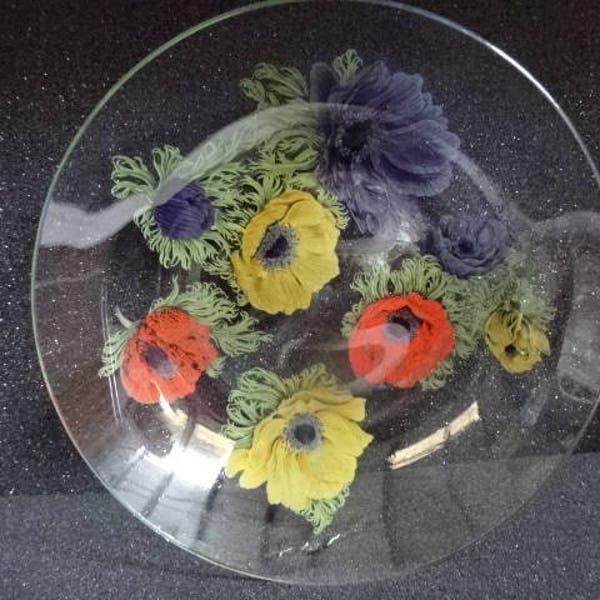 Very Pretty Chance Glass Bowls/1 Small/2 Medium/Poppies/Vintage/1960s