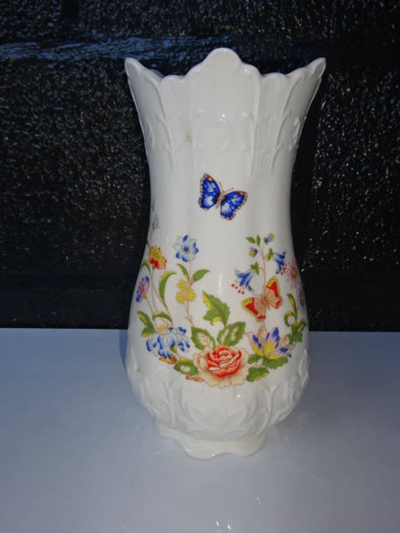Aynsley Bone China Cottage Garden Tall Vase China Etsy