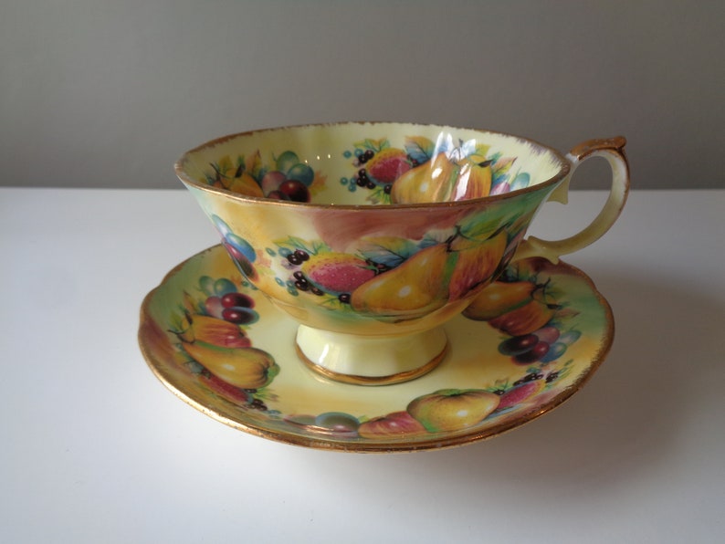 Argyle / Bone China / Tea Cup / Saucer / Duo / Orchard Fruits Etsy