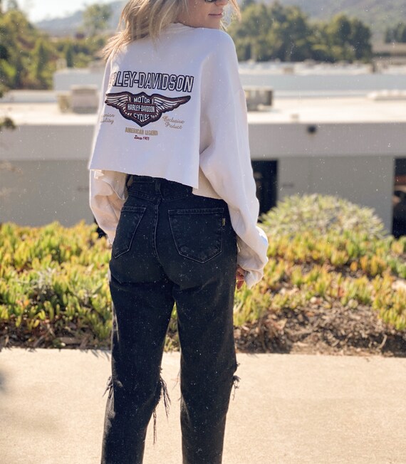 Vintage Harley Davidson Cropped Thermal