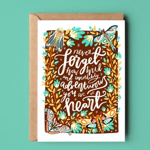 de voeux coeur aventureux | Carte de voyage aventure recyclée
