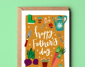 Carte recyclée Jardinier pour la fête des pères
