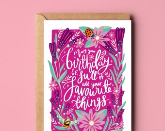 Birthday of Favourite Things Greetings Card