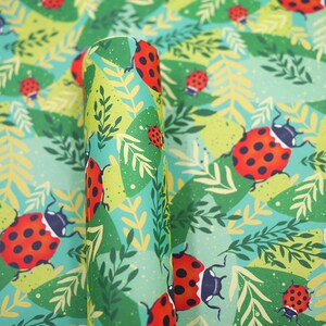 Ladybird Recycled Gift Wrap Eco Friendly Recycled Nature Inspired Wrapping Paper image 2