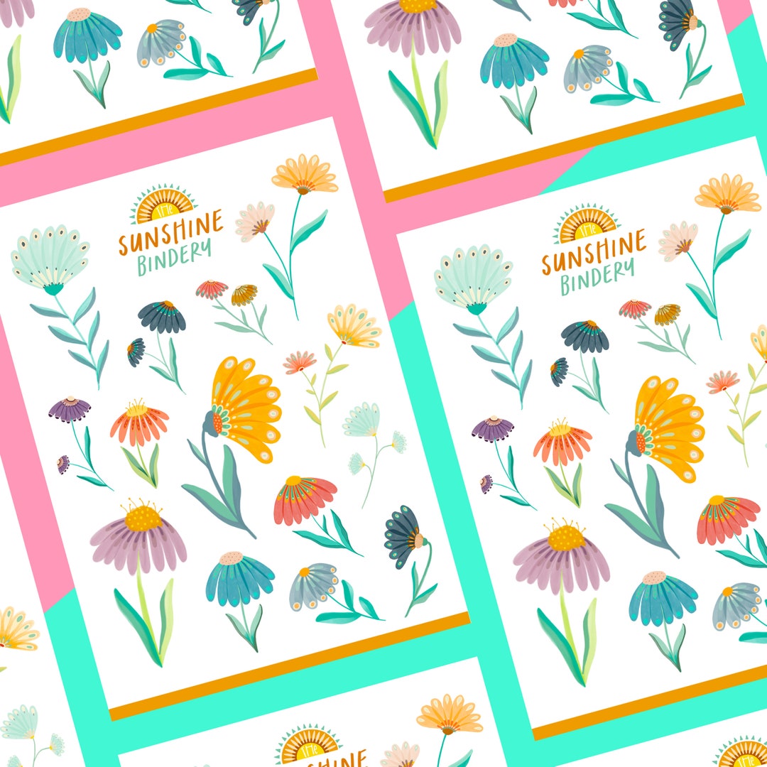 Spring Florals Bujo Planner Sticker Sheet, Flowers Planning Sheet ...