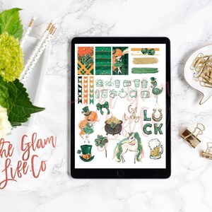 St Patrick's Day Digital Planner Sticker page