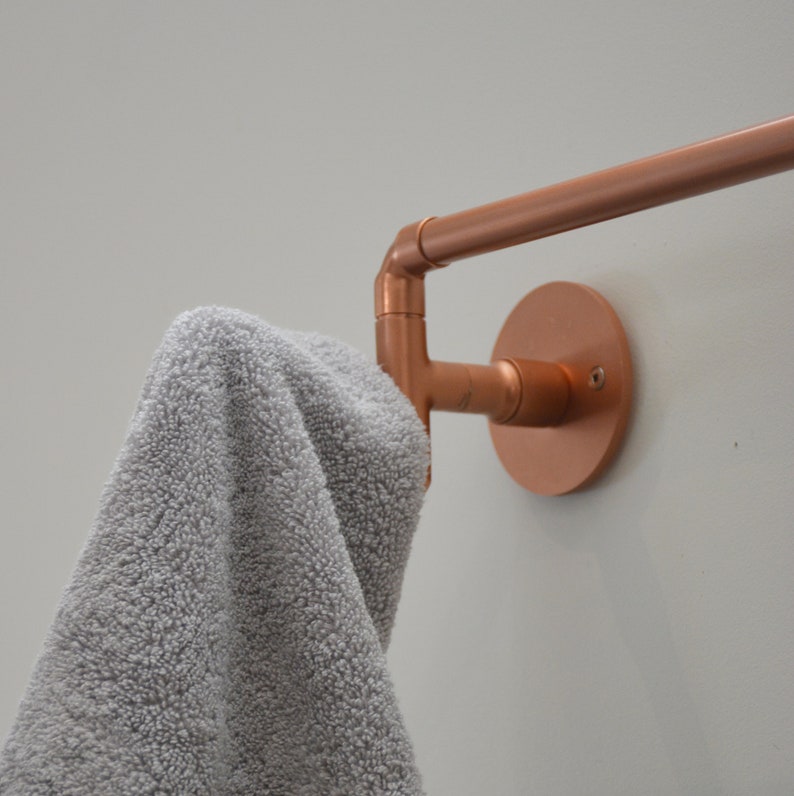 Copper Towel Bar With End Hooks/copper Towel Rail/copper Towel Bar