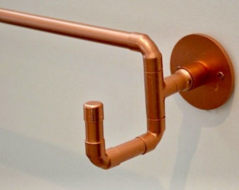 Copper Towel Bar With End Hooks/copper Towel Rail/copper Towel Bar