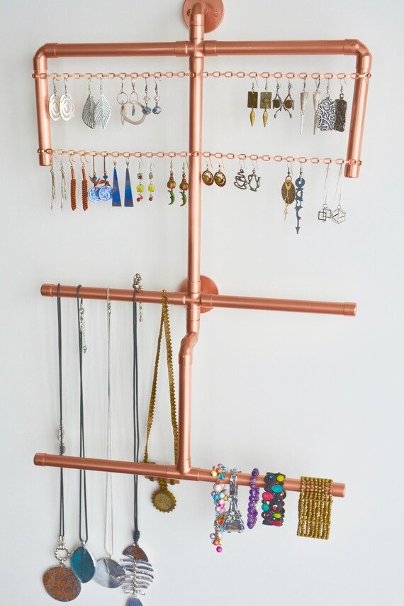 Jewelry Organizer Over The Door Storage Copper All Inclusive Necklaces Earrings Rings Bracelets Organizer Storage Display Unit