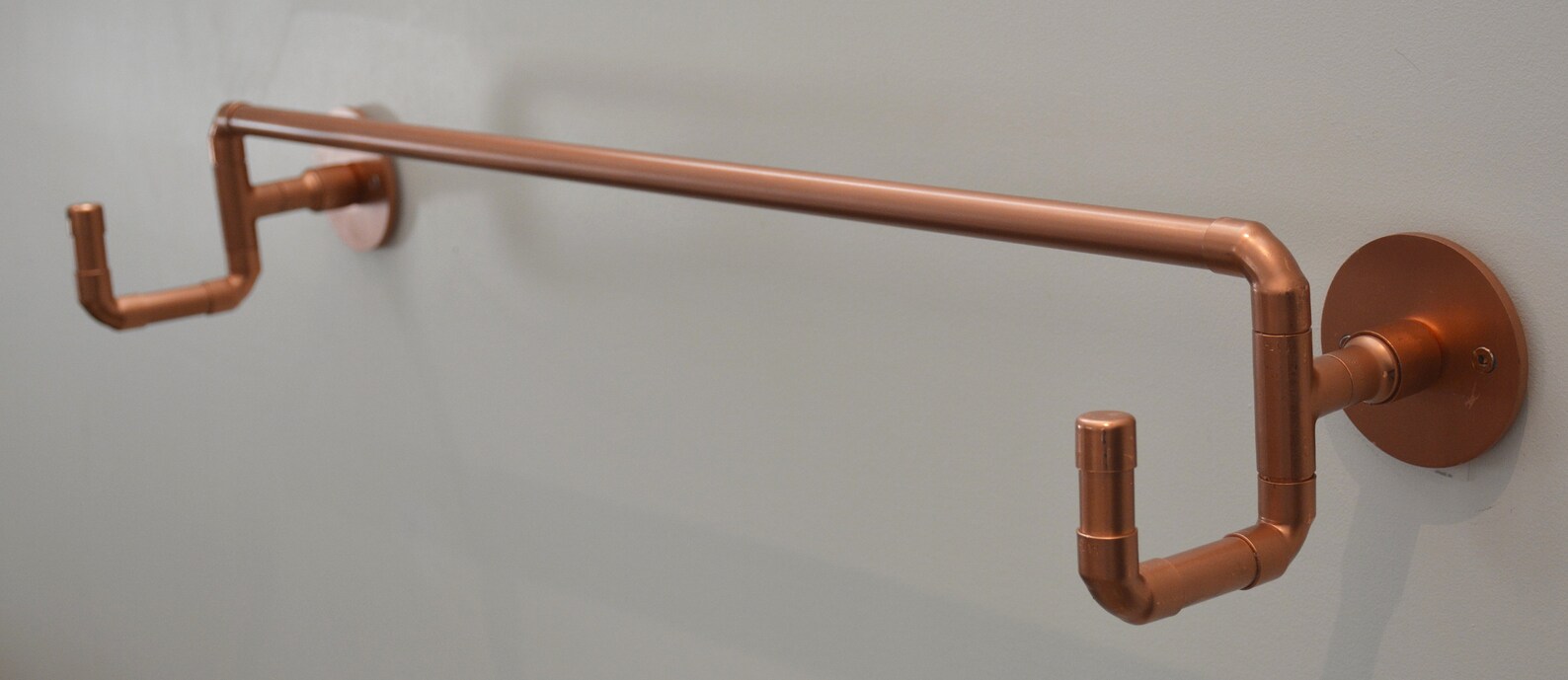 Copper Towel Bar with End Hooks/Copper Towel Rail/Copper Towel Etsy