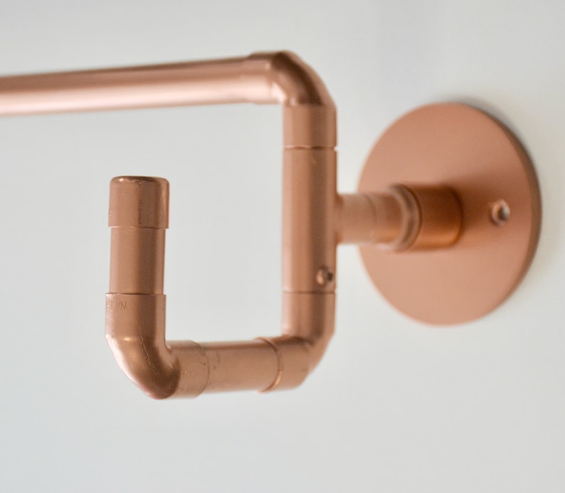 Copper Towel Bar With End Hooks/copper Towel Rail/copper Towel Bar & Hooks/copper Hooks/copper