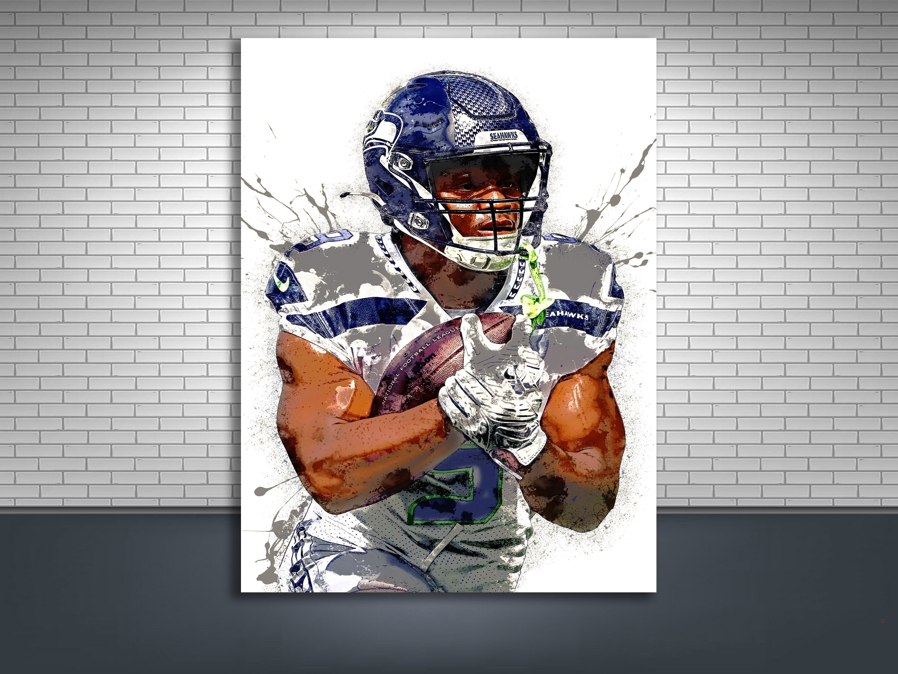 Discover Kenneth Walker III Poster, Seattle Seahawks, Canvas Wrap, Fine Art Quality, Kids Room, Man Cave, Game Room