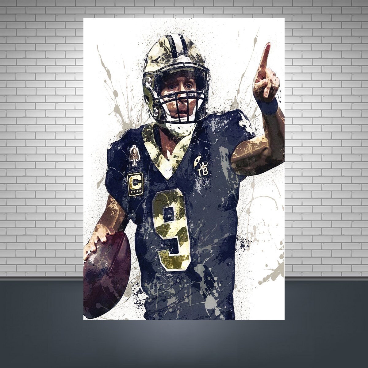 Drew Brees New Orleans Saints -Poster, Canvas Wrap, Man Cave, Bar, Game Room