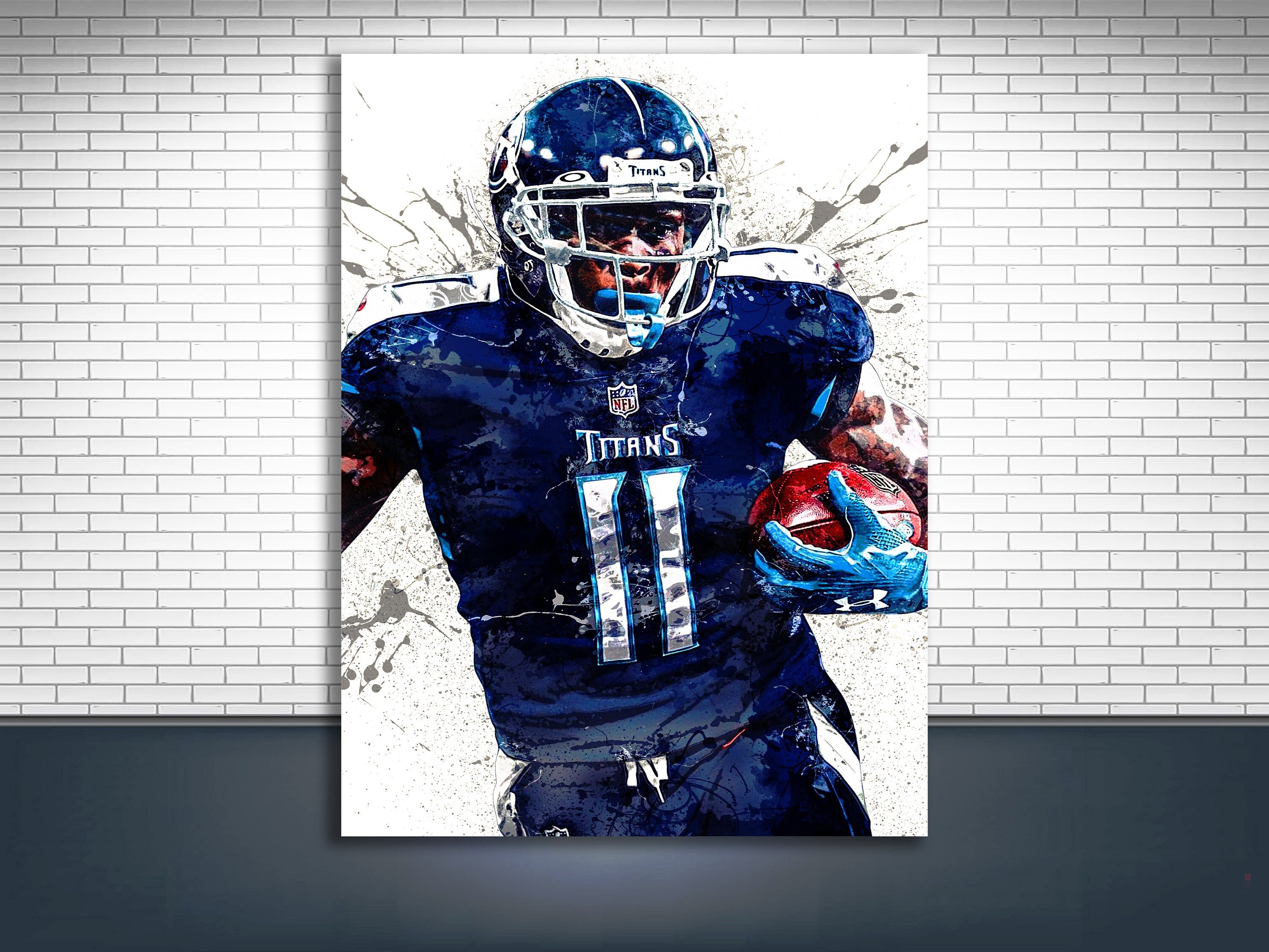 A.J. Brown Poster, Tennessee Titans, Canvas Wrap, Man Cave, Bar, Game Room, Kids Room