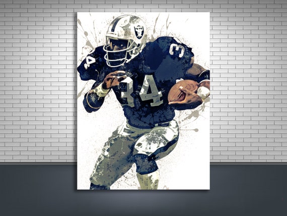 Her, Sports Canvas Wall Art Bo Jackson Oakland Raiders Poster Canvas Frame Man Cave Gift for Him Football Fan Kids Wall Decor