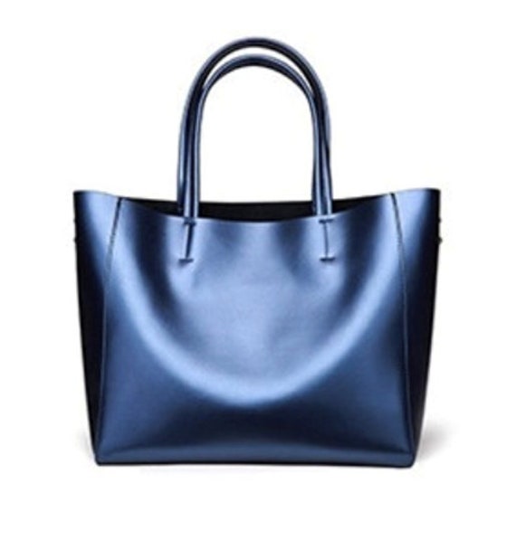 metallic tote bag