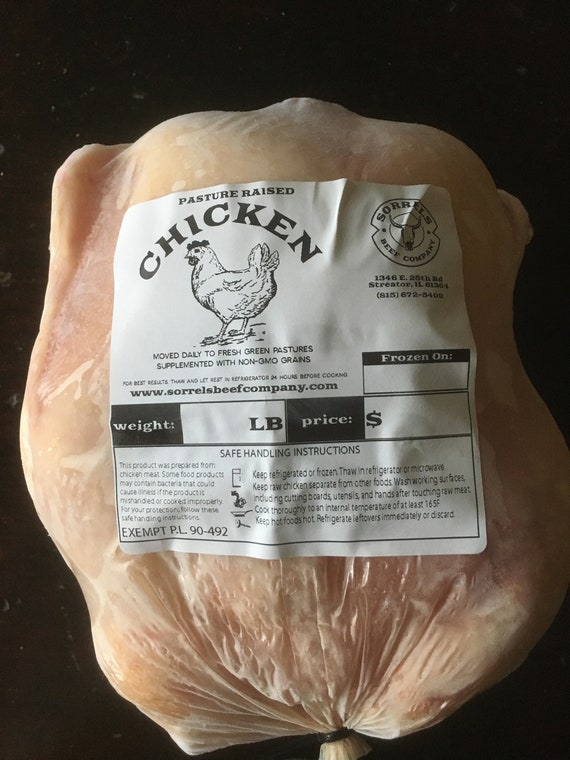 Patio Poultry Freezer Labels 4 x 3 with Safe Handling Instructions and