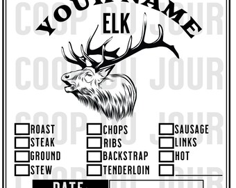 ELK Wild Game Custom Check-Off Freezer - Butcher Label - 100 Labels