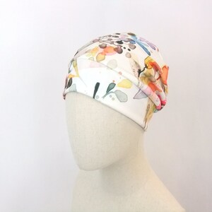 Chemo cap for a woman, watercolor flower meadow