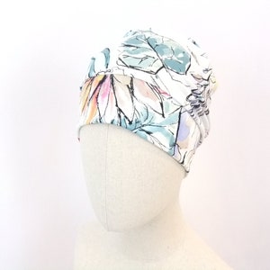 Summer chemo hat for a woman, watercolor floral