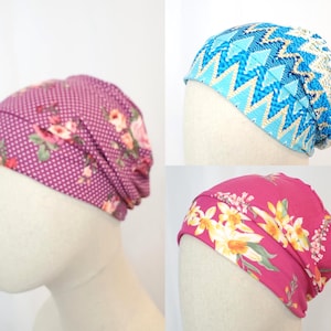 Cappello chemioterapico da donna, scelta di stampe